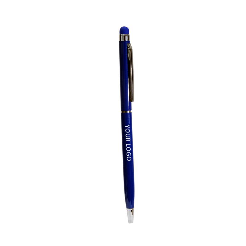 Metal Slim Pen - Blue Color With Sliver Plated Clip & Tip